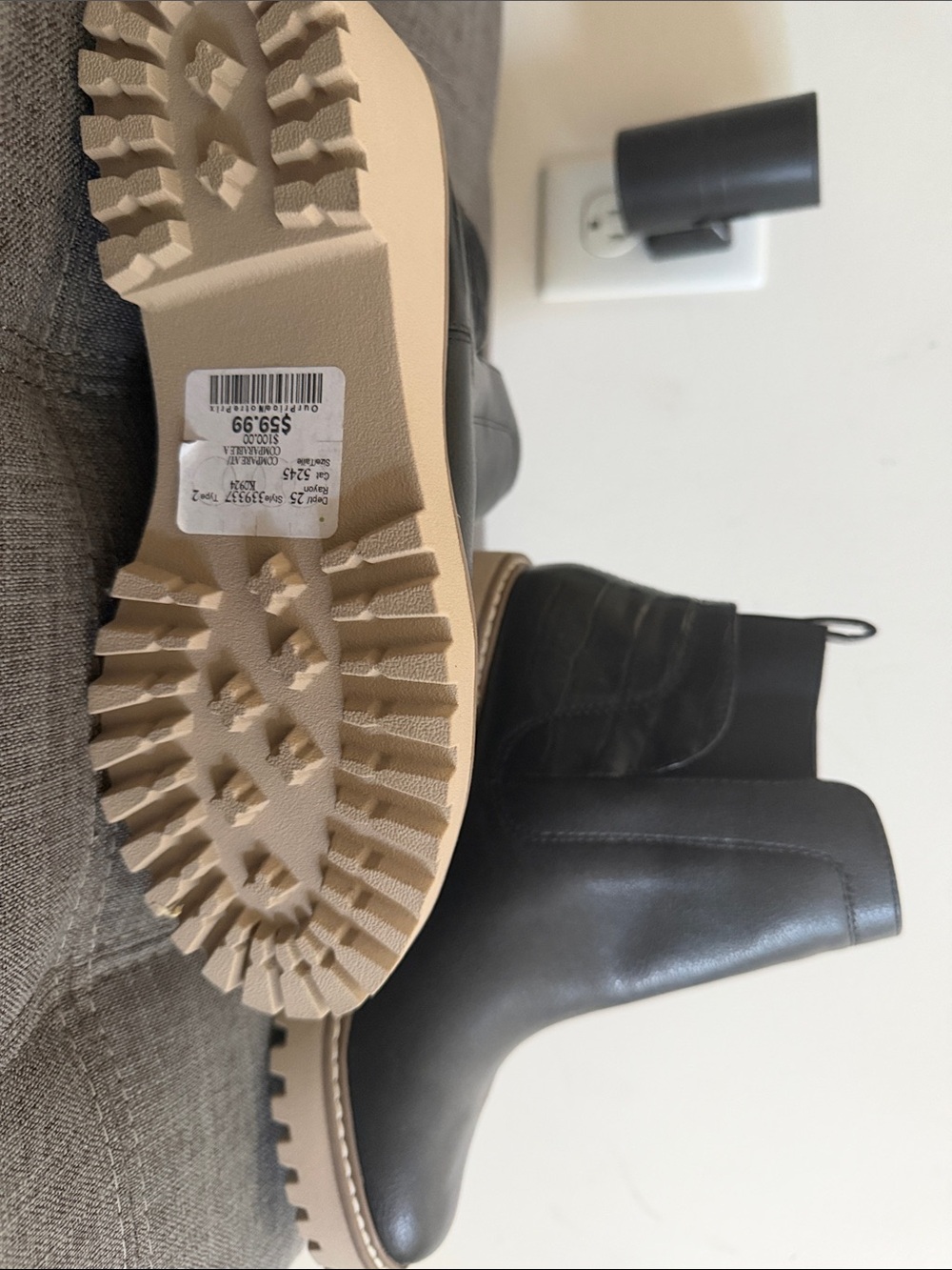 Dolce Vita Black Chelsea Lug Sole Ankle Boots
